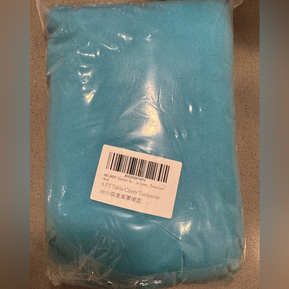 BRAND NEW | Stretchy spandex | Turquoise | 6 foot table cloth - Picture 2 of 2